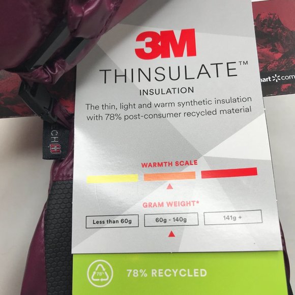 Swiss Tech Quilted Ski Mitten Purple Size Small/Medium New - Picture 10 of 12